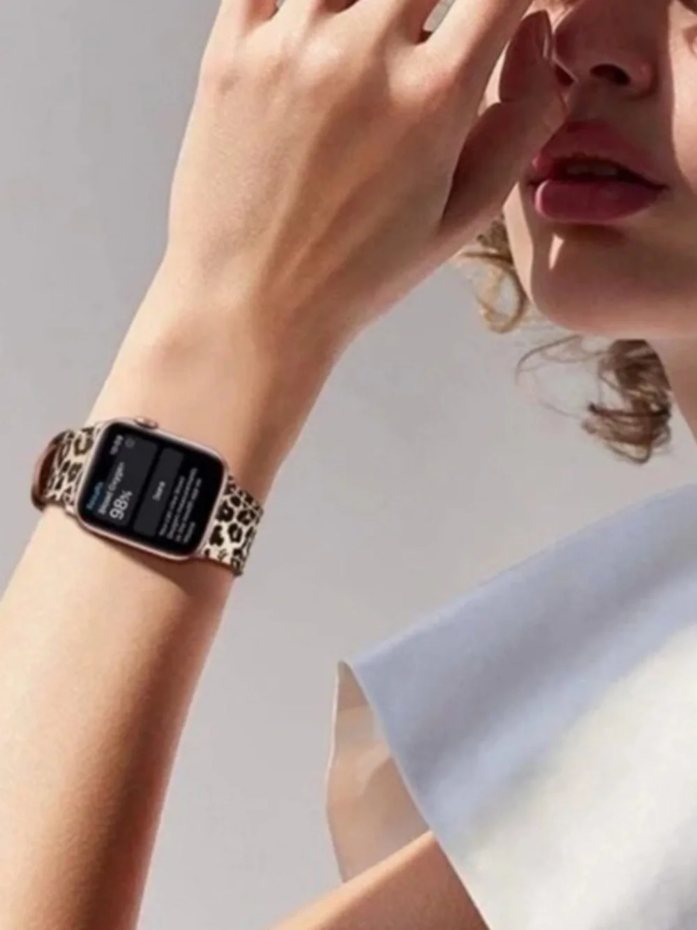 Apple Leopard Vegan Leather Watch Band